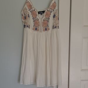 Lulu's White Floral Embroidered Mini Dress